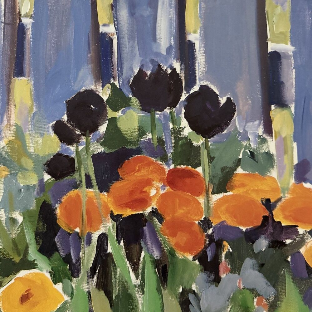 Anne Marrec Le Jardinet Art Poster Print Offset Lithograph Canada Floral 25x17.5 - Picture 9 of 9